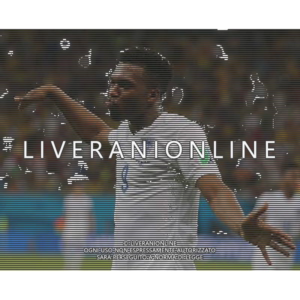 (140614) -- MANAUS, June 14, 2014 () -- England\'s Daniel Sturridge celebrates for his goal during a Group D match between England and Italy of 2014 FIFA World Cup at the Arena Amazonia Stadium in Manaus, Brazil, June 14, 2014. (/Xu Zijian)(pcy) ©PHOTOSHOT/Agenzia Aldo Liverani sas - ITALY ONLY - EDITORIAL USE ONLY - Italia - Inghilterra partita del Gruppo D coppa del mondo 2014 FIFA World Cup Stadio all\'Arena Amazzonia a Manaus, Brasile, 14 giugno 2014