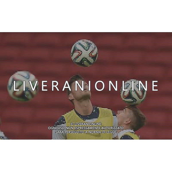 (140614) -- PORTO ALEGRE, June 14, 2014 () -- France\'s Olivier Giroud (L) attends a training session in Porto Alegre, Brazil, June 14, 2014. (/Li Ga)(rh) ©PHOTOSHOT/Agenzia Aldo Liverani sas - ITALY ONLY - EDITORIAL USE ONLY - Allenamento dei giocatori della nazionale della francia a Porto Alegre, in Brasile, 14 giugno, 2014