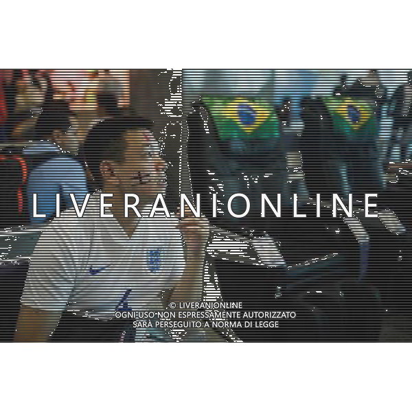 (140614) -- SALVADOR, June 14, 2014 () -- A tourist waits at the Luis Eduardo Magalhaes International Airport, during the World Cup 2014, in Salvador, Brazil, on June 14, 2014. (/Jhon Paz) (rh) ©PHOTOSHOT/Agenzia Aldo Liverani sas - ITALY ONLY - EDITORIAL USE ONLY - Il Brasile ospita la coppa del mondo FIFA World Cup 2014