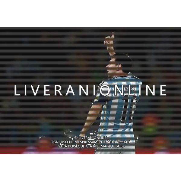 (140615) -- RIO DE JANEIRO, June 15, 2014 () -- Argentina\'s Lionel Messi celebrates for his goal during a Group F match between Argentina and Bosnia and Herzegovina of 2014 FIFA World Cup at the Estadio de Maracana Stadium in Rio de Janeiro, Brazil, June 15, 2014. (/Wang Yuguo)(pcy) ©photoshot/Agenzia Aldo Liverani sas - ITALY ONLY - Argentina - Bosnia Erzegovina partita del Gruppo F Coppa del Mondo 2014 FIFA World Cup allo Stadio Maracana\' Stadium di Rio de Janeiro, in Brasile, 15 giugno 2014