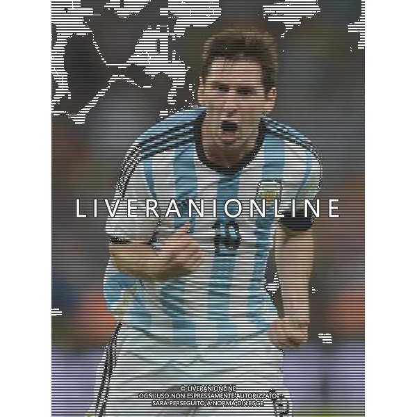 (140615) -- RIO DE JANEIRO, June 15, 2014 () -- Argentina\'s Lionel Messi celebrates for his goal during a Group F match between Argentina and Bosnia and Herzegovina of 2014 FIFA World Cup at the Estadio de Maracana Stadium in Rio de Janeiro, Brazil, June 15, 2014. (/Wang Yuguo)(pcy) ©photoshot/Agenzia Aldo Liverani sas - ITALY ONLY - Argentina - Bosnia Erzegovina partita del Gruppo F Coppa del Mondo 2014 FIFA World Cup allo Stadio Maracana\' Stadium di Rio de Janeiro, in Brasile, 15 giugno 2014