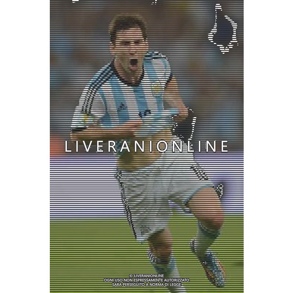 (140615) -- RIO DE JANEIRO, June 15, 2014 () -- Argentina\'s Lionel Messi celebrates for his goal during a Group F match between Argentina and Bosnia and Herzegovina of 2014 FIFA World Cup at the Estadio de Maracana Stadium in Rio de Janeiro, Brazil, June 15, 2014. (/Wang Yuguo)(pcy) ©photoshot/Agenzia Aldo Liverani sas - ITALY ONLY - Argentina - Bosnia Erzegovina partita del Gruppo F Coppa del Mondo 2014 FIFA World Cup allo Stadio Maracana\' Stadium di Rio de Janeiro, in Brasile, 15 giugno 2014