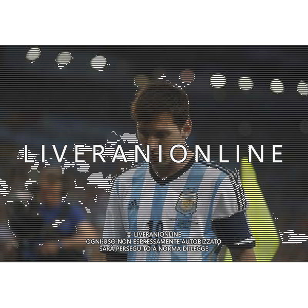 (140615) -- RIO DE JANEIRO, June 15, 2014 () -- Argentina\'s Lionel Messi reacts during a Group F match between Argentina and Bosnia and Herzegovina of 2014 FIFA World Cup at the Estadio de Maracana Stadium in Rio de Janeiro, Brazil, June 15, 2014. (/Wang Lili) ©photoshot/Agenzia Aldo Liverani sas - ITALY ONLY - Argentina - Bosnia Erzegovina partita del Gruppo F Coppa del Mondo 2014 FIFA World Cup allo Stadio Maracana\' Stadium di Rio de Janeiro, in Brasile, 15 giugno 2014