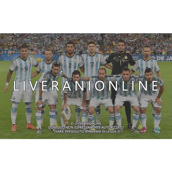 (140615) -- RIO DE JANEIRO, June 15, 2014 () -- Argentina\'s national team players pose for a group photo before a Group F match between Argentina and Bosnia and Herzegovina of 2014 FIFA World Cup at the Estadio de Maracana Stadium in Rio de Janeiro, Brazil, June 15, 2014. (/Wang Yuguo)(pcy) ©photoshot/Agenzia Aldo Liverani sas - ITALY ONLY - Argentina - Bosnia Erzegovina partita del Gruppo F Coppa del Mondo 2014 FIFA World Cup allo Stadio Maracana\' Stadium di Rio de Janeiro, in Brasile, 15 giugno 2014 - FORMAZIONE ARGENTINA