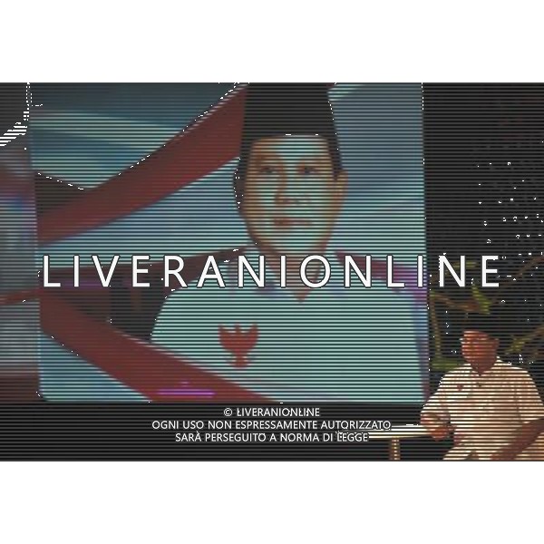 (140615) -- JAKARTA, June 15, 2014 () -- Indonesian presidential candidates Prabowo Subianto attends the second round of presidential debates in Jakarta, Indonesia, on June 15, 2014. Two candidates and their running mates will have a total of 5 rounds of debates. (/Agung Kuncahya B.) (cy) ©PHOTOSHOT/Agenzia Aldo Liverani sas - ITALY ONLY - EDITORIAL USE ONLY - Didattito dei candidati alle elezioni presidenziali indonesiane a Jakarta, in Indonesia, il 15 giugno 2014
