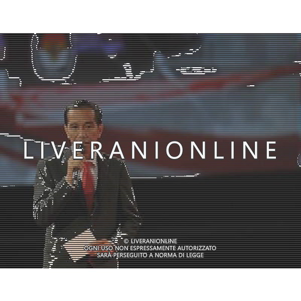(140615) -- JAKARTA, June 15, 2014 () -- Indonesian presidential candidates Joko Widodo speaks in the second round of presidential debates in Jakarta, Indonesia, on June 15, 2014. Two candidates and their running mates will have a total of 5 rounds of debates. (/Agung Kuncahya B.) (cy) ©PHOTOSHOT/Agenzia Aldo Liverani sas - ITALY ONLY - EDITORIAL USE ONLY - Didattito dei candidati alle elezioni presidenziali indonesiane a Jakarta, in Indonesia, il 15 giugno 2014