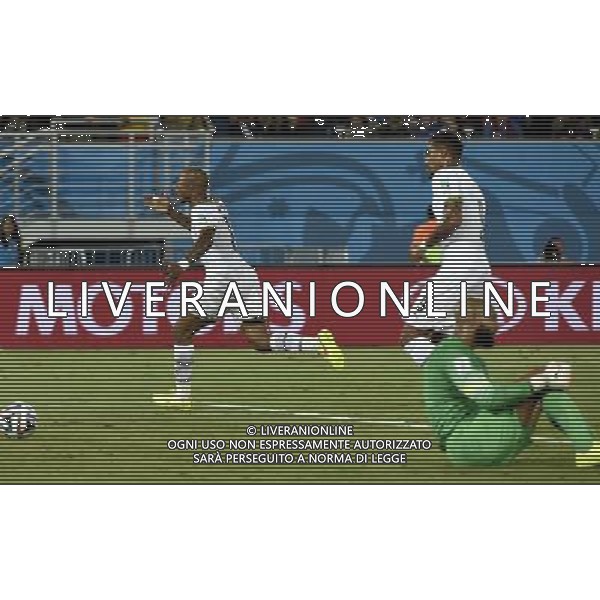 (140616) -- NATAL, June 16, 2014 () -- Ghana\'s Andre Ayew (L) celebrates for his goal during a Group G match between Ghana and U.S. of 2014 FIFA World Cup at the Estadio das Dunas Stadium in Natal, Brazil, June 16, 2014. U.S. won 2-1 over Ghana on Monday. (/Lui Siu Wai)(pcy) AG ALDO LIVERANI SAS ONLY ITALY