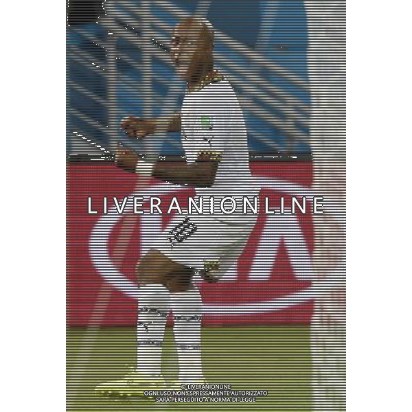 (140616) -- NATAL, June 16, 2014 () -- Ghana\'s Andre Ayew celebrates for his goal during a Group G match between Ghana and U.S. of 2014 FIFA World Cup at the Estadio das Dunas Stadium in Natal, Brazil, June 16, 2014. (/Lui Siu Wai)(pcy) AG ALDO LIVERANI SAS ONLY ITALY