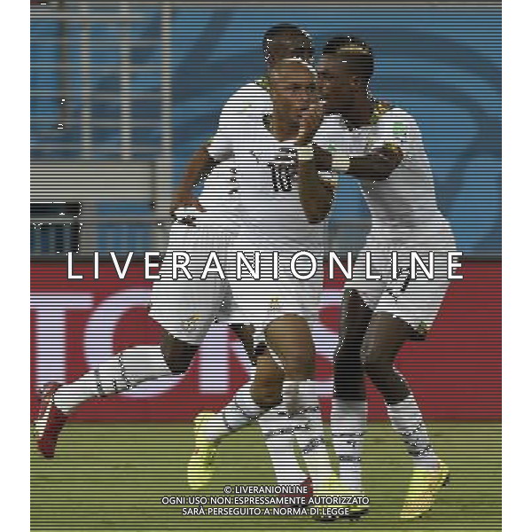 (140616) -- NATAL, June 16, 2014 () -- Ghana\'s Andre Ayew (C) celebrates for his goal during a Group G match between Ghana and U.S. of 2014 FIFA World Cup at the Estadio das Dunas Stadium in Natal, Brazil, June 16, 2014. (/Lui Siu Wai)(pcy) AG ALDO LIVERANI SAS ONLY ITALY