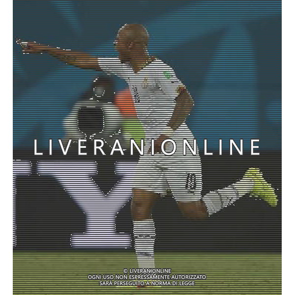 (140616) -- NATAL, June 16, 2014 () -- Ghana\'s Andre Ayew celebrates the goal during a Group G match between Ghana and U.S. of 2014 FIFA World Cup at the Estadio das Dunas Stadium in Natal, Brazil, June 16, 2014. (/Guo Yong)(rh) AG ALDO LIVERANI SAS ONLY ITALY