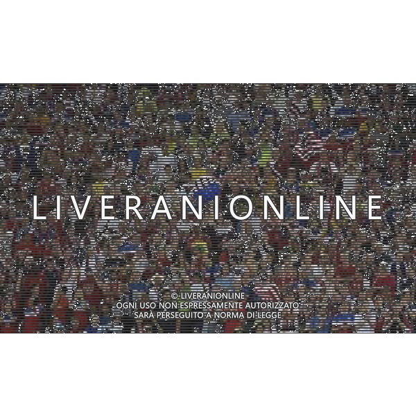 (140616) -- NATAL, June 16, 2014 () -- Fans of U.S. cheer before a Group G match between Ghana and U.S. of 2014 FIFA World Cup at the Estadio das Dunas Stadium in Natal, Brazil, June 16, 2014. (/Lui Siu Wai)(pcy) AG ALDO LIVERANI SAS ONLY ITALY