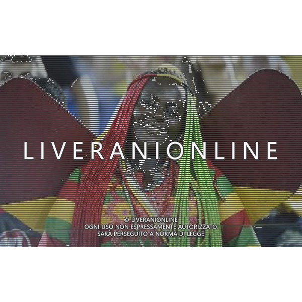 (140616) -- NATAL, June 16, 2014 () -- A Ghana\'s fan poses before a Group G match between Ghana and U.S. of 2014 FIFA World Cup at the Estadio das Dunas Stadium in Natal, Brazil, June 16, 2014. (/Lui Siu Wai)(pcy) AG ALDO LIVERANI SAS ONLY ITALY