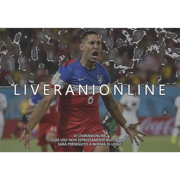 (140616) -- NATAL, June 16, 2014 () -- Clint Dempsey of U.S. celebrates for his goal during a Group G match between Ghana and U.S. of 2014 FIFA World Cup at the Estadio das Dunas Stadium in Natal, Brazil, June 16, 2014. (/Lui Siu Wai)(pcy) AG ALDO LIVERANI SAS ONLY ITALY