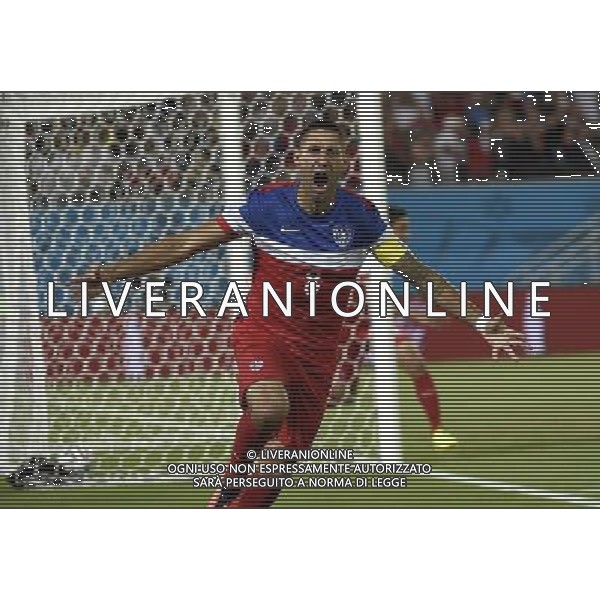 (140616) -- NATAL, June 16, 2014 () -- Clint Dempsey of U.S. celebrates for his goal during a Group G match between Ghana and U.S. of 2014 FIFA World Cup at the Estadio das Dunas Stadium in Natal, Brazil, June 16, 2014. (/Lui Siu Wai)(pcy) AG ALDO LIVERANI SAS ONLY ITALY
