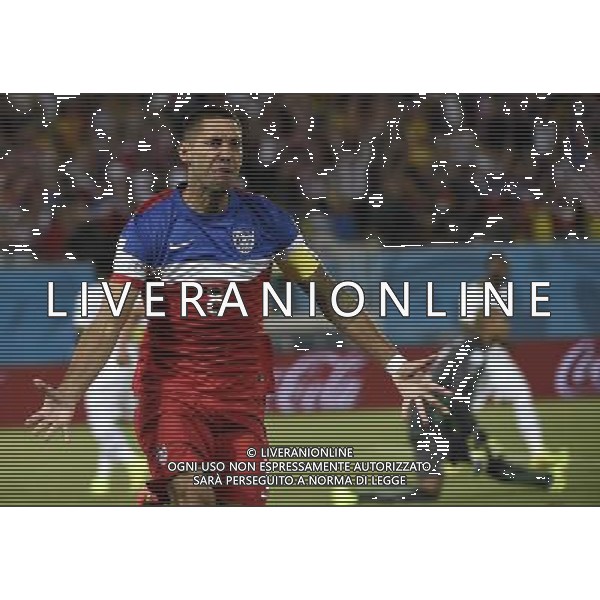 (140616) -- NATAL, June 16, 2014 () -- Clint Dempsey of U.S. celebrates for his goal during a Group G match between Ghana and U.S. of 2014 FIFA World Cup at the Estadio das Dunas Stadium in Natal, Brazil, June 16, 2014. (/Lui Siu Wai)(pcy) AG ALDO LIVERANI SAS ONLY ITALY