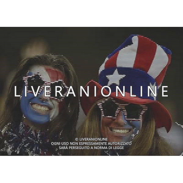 (140616) -- NATAL, June 16, 2014 () -- Fans of U.S. are seen before a Group G match between Ghana and U.S. of 2014 FIFA World Cup at the Estadio das Dunas Stadium in Natal, Brazil, June 16, 2014. (/Lui Siu Wai)(pcy) AG ALDO LIVERANI SAS ONLY ITALY