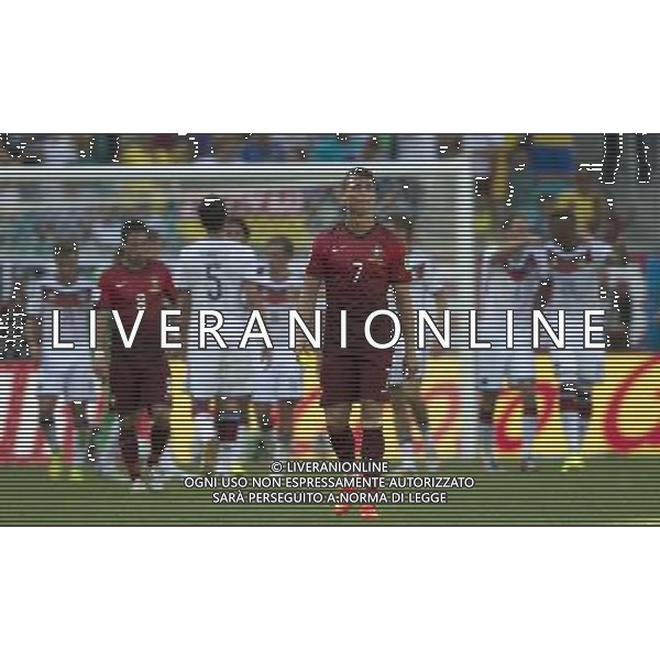 (140616) -- SALVADOR, June 16, 2014 () -- Portugal\'s Cristiano Ronaldo reacts during a Group G match between Germany and Portugal of 2014 FIFA World Cup at the Arena Fonte Nova Stadium in Salvador, Brazil, June 16, 2014. Germany won 4-0 over Portugal on Monday.(/Yang Lei)(rh) AG ALDO LIVERANI SAS ONLY ITALY