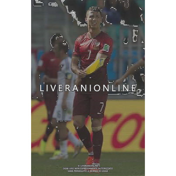 (140616) -- SALVADOR, June 16, 2014 () -- Portugal\'s Cristiano Ronaldo reacts during a Group G match between Germany and Portugal of 2014 FIFA World Cup at the Arena Fonte Nova Stadium in Salvador, Brazil, June 16, 2014. Germany won 4-0 over Portugal on Monday.(/Yang Lei)(rh) AG ALDO LIVERANI SAS ONLY ITALY