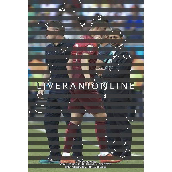 (140616) -- SALVADOR, June 16, 2014 () -- Portugal\'s Cristiano Ronaldo leaves the field at the end of a Group G match between Germany and Portugal of 2014 FIFA World Cup at the Arena Fonte Nova Stadium in Salvador, Brazil, June 16, 2014. Germany won 4-0 over Portugal on Monday.(/Qi Heng)(rh) AG ALDO LIVERANI SAS ONLY ITALY