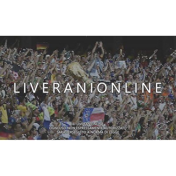 (140616) -- SALVADOR, June 16, 2014 () -- Germany\'s fans cheer for their team during a Group G match between Germany and Portugal of 2014 FIFA World Cup at the Arena Fonte Nova Stadium in Salvador, Brazil, June 16, 2014. Germany won 4-0 over Portugal on Monday.(/Qi Heng)(rh) AG ALDO LIVERANI SAS ONLY ITALY