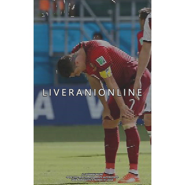 (140616) -- SALVADOR, June 16, 2014 () -- Portugal\'s Cristiano Ronaldo reacts during a Group G match between Germany and Portugal of 2014 FIFA World Cup at the Arena Fonte Nova Stadium in Salvador, Brazil, June 16, 2014. Germany won 4-0 over Portugal on Monday.(/Cao Can)(rh) AG ALDO LIVERANI SAS ONLY ITALY