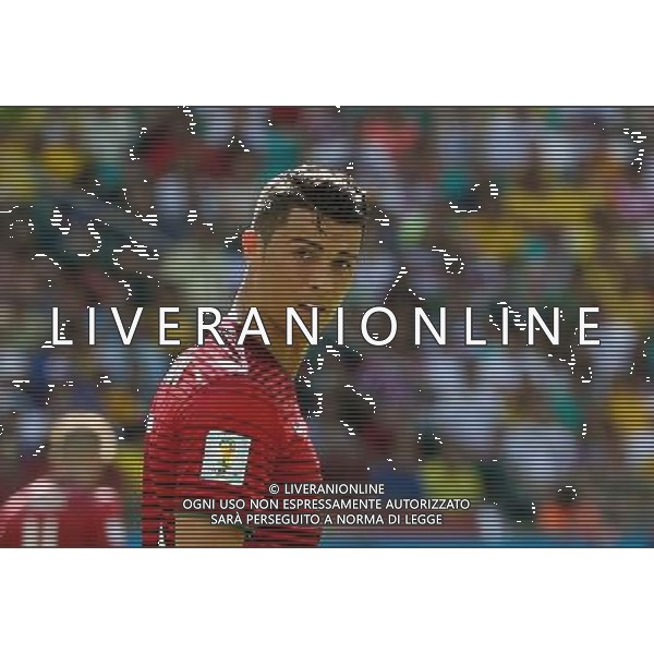 (140616) -- SALVADOR, June 16, 2014 () -- Portugal\'s Cristiano Ronaldo reacts during a Group G match between Germany and Portugal of 2014 FIFA World Cup at the Arena Fonte Nova Stadium in Salvador, Brazil, June 16, 2014. Germany won 4-0 over Portugal on Monday.(/Cao Can)(rh) AG ALDO LIVERANI SAS ONLY ITALY