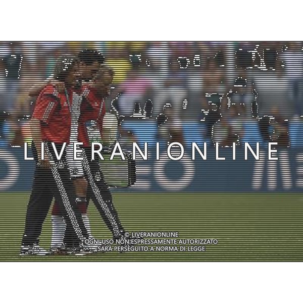 (140616) -- SALVADOR, June 16, 2014 () -- Germany\'s Mats Hummels leaves the field during a Group G match between Germany and Portugal of 2014 FIFA World Cup at the Arena Fonte Nova Stadium in Salvador, Brazil, June 16, 2014. Germany won 4-0 over Portugal on Monday.(/Qi Heng)(rh) AG ALDO LIVERANI SAS ONLY ITALY