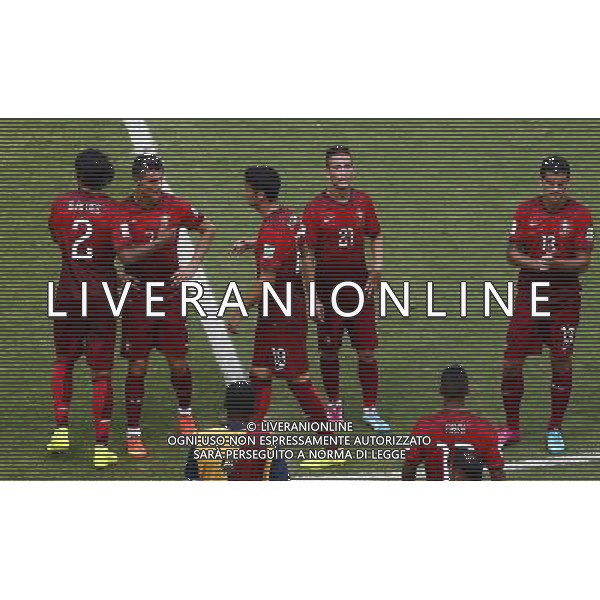 (140616) -- SALVADOR, June 16, 2014 () -- Portugal\'s Cristiano Ronaldo (2nd L) reacts at the end of a Group G match between Germany and Portugal of 2014 FIFA World Cup at the Arena Fonte Nova Stadium in Salvador, Brazil, June 16, 2014. Germany won 4-0 over Portugal on Monday.(/Liu Bin)(rh) AG ALDO LIVERANI SAS ONLY ITALY