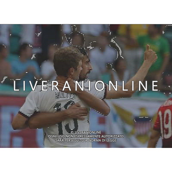 (140616) -- SALVADOR, June 16, 2014 () -- Germany\'s Thomas Muller celebrates his third goal during a Group G match between Germany and Portugal of 2014 FIFA World Cup at the Arena Fonte Nova Stadium in Salvador, Brazil, June 16, 2014. (/Cao Can)(rh) AG ALDO LIVERANI SAS ONLY ITALY