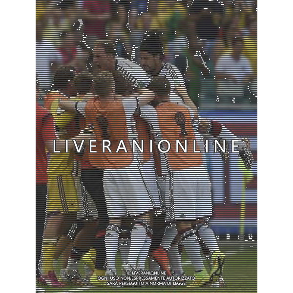 (140616) -- SALVADOR, June 16, 2014 () -- Players from team Germany celebrates after a goal during a Group G match between Germany and Portugal of 2014 FIFA World Cup at the Arena Fonte Nova Stadium in Salvador, Brazil, June 16, 2014. (/Yang Lei)(xzj) AG ALDO LIVERANI SAS ONLY ITALY