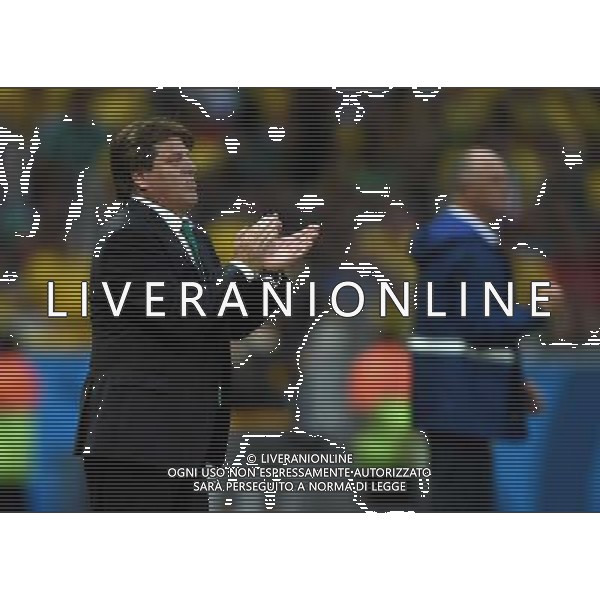 (140617) -- FORTALEZA, June 17, 2014 () -- Mexico\'s coach Miguel Herrera reacts during a Group A match between Brazil and Mexico of 2014 FIFA World Cup at the Estadio Castelao Stadium in Fortaleza, Brazil, June 17, 2014.(/Guo Yong)(rh) AG ALDO LIVERANI SAS ONLY ITALY