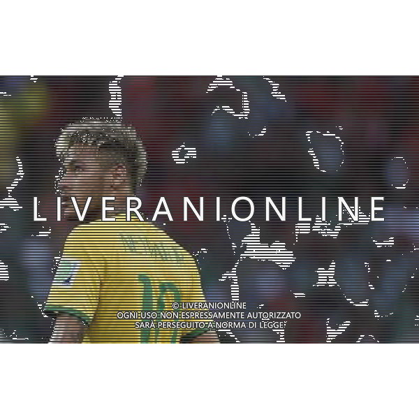 (140617) -- FORTALEZA, June 17, 2014 () -- Brazil\'s Neymar reacts during a Group A match between Brazil and Mexico of 2014 FIFA World Cup at the Estadio Castelao Stadium in Fortaleza, Brazil, June 17, 2014.(/Lui Siu Wai)(xzj) AG ALDO LIVERANI SAS ONLY ITALY