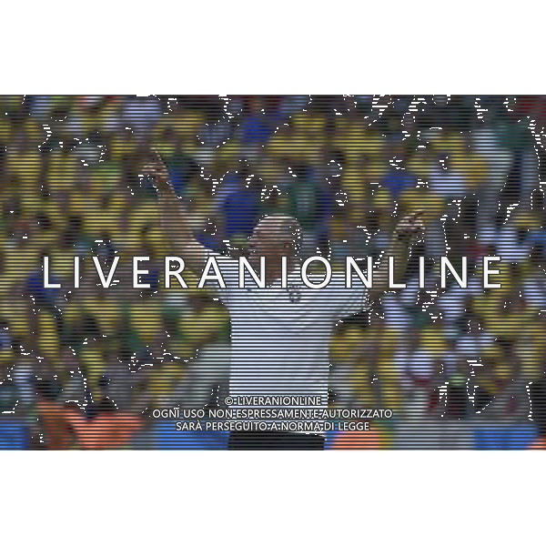 (140617) -- FORTALEZA, June 17, 2014 () -- Brazil\'s head coach Luiz Felipe Scolari reacts during a Group A match between Brazil and Mexico of 2014 FIFA World Cup at the Estadio Castelao Stadium in Fortaleza, Brazil, June 17, 2014.(/Lui Siu Wai)(xzj) AG ALDO LIVERANI SAS ONLY ITALY