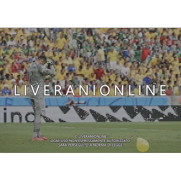 (140617) -- FORTALEZA, June 17, 2014 () -- Brazil\'s goalkeeper Julio Cesar reacts during a Group A match between Brazil and Mexico of 2014 FIFA World Cup at the Estadio Castelao Stadium in Fortaleza, Brazil, June 17, 2014.(/Lui Siu Wai)(rh) AG ALDO LIVERANI SAS ONLY ITALY