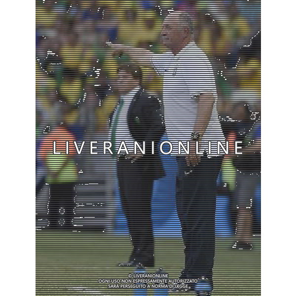 (140617) -- FORTALEZA, June 17, 2014 () -- Brazil\'s coach Luiz Felipe Scolari reacts during a Group A match between Brazil and Mexico of 2014 FIFA World Cup at the Estadio Castelao Stadium in Fortaleza, Brazil, June 17, 2014.(/Lui Siu Wai)(rh) AG ALDO LIVERANI SAS ONLY ITALY