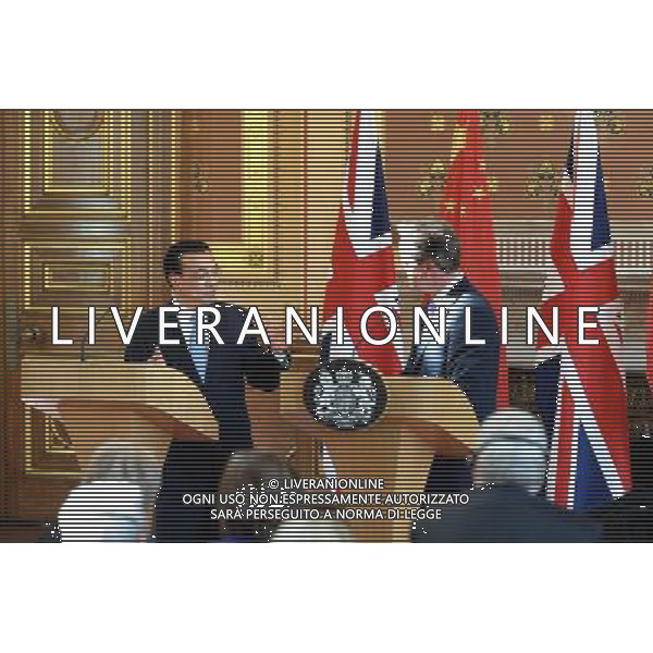 (140617) -- LONDON, June 17, 2014 () -- Chinese Premier Li Keqiang (L) and British Prime Minister David Cameron hold a joint press conference after their annual meeting in London, Britain, June 17, 2014. (/Li Tao) (wjq) AG ALDO LIVERANI SAS ONLY ITALY