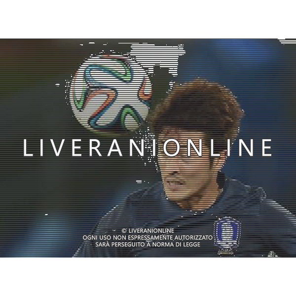 (140616) -- CUIABA, June 16, 2014 () -- Korea Republic\'s Park Jung-Woo attends a training session of 2014 FIFA World Cup at the Arena Pantanal Stadium in Cuiaba, Brazil, June 16, 2014. (/Liu Dawei)(rh) AG ALDO LIVERANI SAS ONLY ITALY