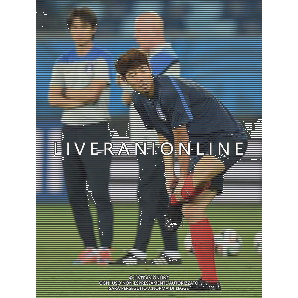 (140616) -- CUIABA, June 16, 2014 () -- Korea Republic\'s Ha Dae-Sung attends a training session of 2014 FIFA World Cup at the Arena Pantanal Stadium in Cuiaba, Brazil, June 16, 2014. (/Liu Dawei)(rh) AG ALDO LIVERANI SAS ONLY ITALY