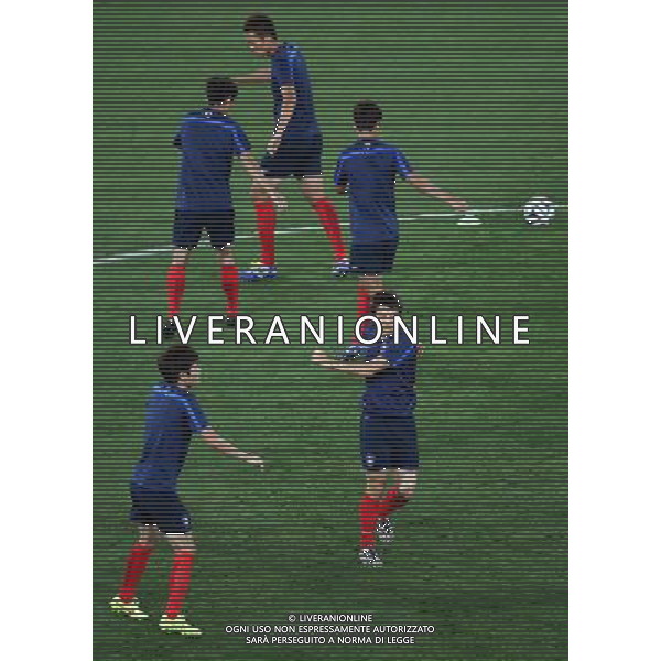 (140616) -- CUIABA, June 16, 2014 () -- Korea Republic\'s players attend a training session of 2014 FIFA World Cup at the Arena Pantanal Stadium in Cuiaba, Brazil, June 16, 2014. (/Li Ming)(rh) AG ALDO LIVERANI SAS ONLY ITALY