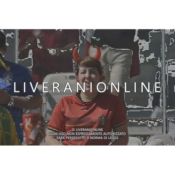 (140617) -- BELO HORIZONTE, June 17, 2014 () -- A fan poses for photo before a Group H match between Belgium and Algeria of 2014 FIFA World Cup at the Estadio Mineirao Stadium in Belo Horizonte, Brazil, June 17, 2014.(/Qi Heng)(rh) AG ALDO LIVERANI SAS ONLY ITALY