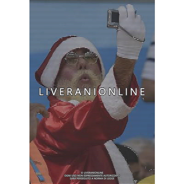 (140617) -- BELO HORIZONTE, June 17, 2014 () -- A fan take a photo for himself before a Group H match between Belgium and Algeria of 2014 FIFA World Cup at the Estadio Mineirao Stadium in Belo Horizonte, Brazil, June 17, 2014.(/Qi Heng)(rh) AG ALDO LIVERANI SAS ONLY ITALY