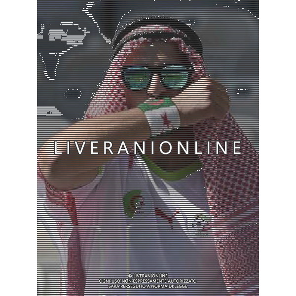 (140617) -- BELO HORIZONTE, June 17, 2014 () -- An Algeria\'s fan poses before a Group H match between Belgium and Algeria of 2014 FIFA World Cup at the Estadio Mineirao Stadium in Belo Horizonte, Brazil, June 17, 2014.(/Qi Heng)(rh) AG ALDO LIVERANI SAS ONLY ITALY