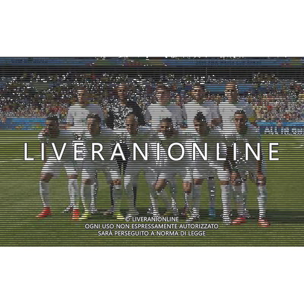 (140617) -- BELO HORIZONTE, June 17, 2014 () -- Players of Algeria team pose for a photo prior to a Group H match between Belgium and Algeria of 2014 FIFA World Cup at the Estadio Mineirao Stadium in Belo Horizonte, Brazil, June 17, 2014.(/Liu Bin)(xzj) AG ALDO LIVERANI SAS ONLY ITALY