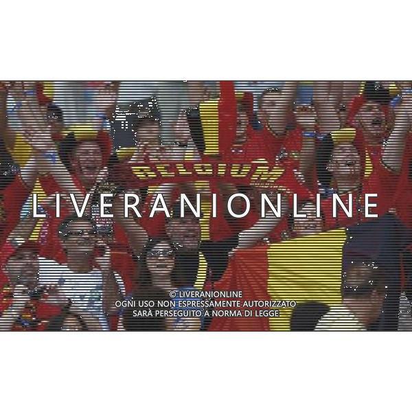 (140617) -- BELO HORIZONTE, June 17, 2014 () -- Fans of team Belgium cheer during a Group H match between Belgium and Algeria of 2014 FIFA World Cup at the Estadio Mineirao Stadium in Belo Horizonte, Brazil, June 17, 2014.(/Liu Bin)(xzj) AG ALDO LIVERANI SAS ONLY ITALY