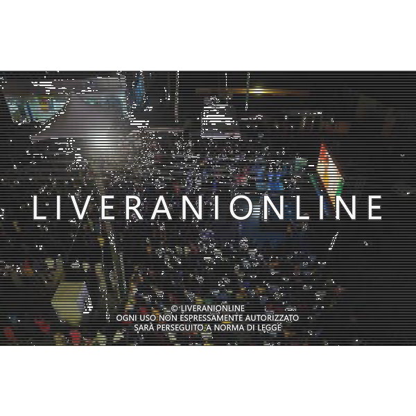 (140617) -- ACCRA, June 17, 2014 (Xinhua) -- Supporters for the national football team of Ghana watch the 2014 Brazil World Cup Group G match between Ghana and the United States at Osu Street of Accra, capital of Ghana, on June 16, 2014. Ghana lost 1-2. (Xinhua/Lin Xiaowei) ©PHOTOSHOT/Agenzia Aldo Liverani sas - ITALY ONLY - EDITORIAL USE ONLY - tifosi per la squadra nazionale di calcio del Ghana guardano la partita tra il Ghana e gli Stati Uniti Campionato del Mondo Gruppo G Brasile 2014 a Accra, in Ghana, il 16 giugno 2014.