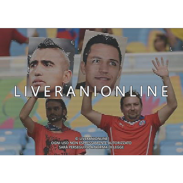 FIFA World Cup Brasile 2014 Gruppo B Rio de Janeiro - 18.06.2014 Spagna-Cile Nella Foto:tifosi vidal sanchez /Ph.Vitez-Ag. Aldo Liverani