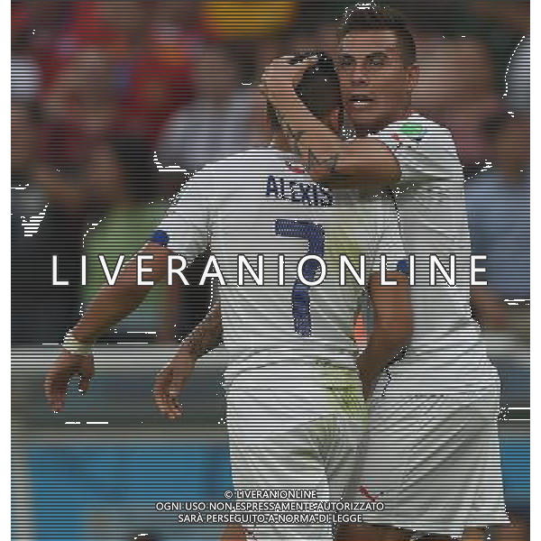 FIFA World Cup Brasile 2014 Gruppo B Rio de Janeiro - 18.06.2014 Spagna-Cile Nella Foto:vargas esulta con sanchez /Ph.Vitez-Ag. Aldo Liverani