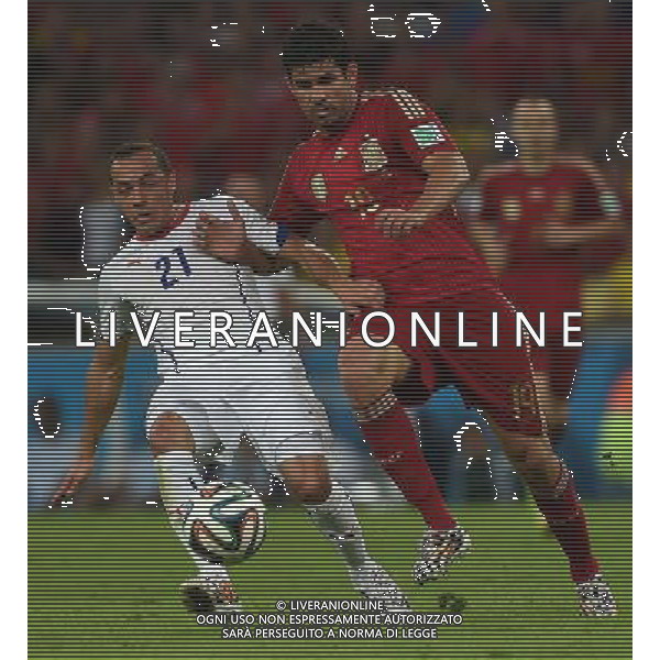 FIFA World Cup Brasile 2014 Gruppo B Rio de Janeiro - 18.06.2014 Spagna-Cile Nella Foto:Diego Costa-Diaz Marcelo /Ph.Vitez-Ag. Aldo Liverani