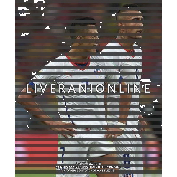 FIFA World Cup Brasile 2014 Gruppo B Rio de Janeiro - 18.06.2014 Spagna-Cile Nella Foto:Sanchez Alexis-Arturo VIdal /Ph.Vitez-Ag. Aldo Liverani