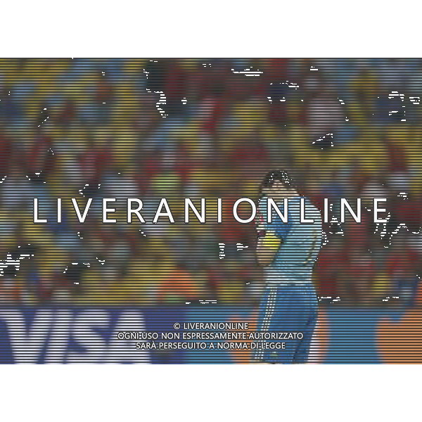 (140618) -- RIO DE JANEIRO, June 18, 2014 () -- Spain\'s goalkeeper Iker Casillas reacts during a Group B match between Spain and Chile of 2014 FIFA World Cup at the Estadio do Maracana Stadium in Rio de Janeiro, Brazil, June 18, 2014. Chile won 2-0 over Spain on Wednesday. (/Wang Lili)(rh) ©PHOTOSHOT/Agenzia Aldo Liverani sas - ITALY ONLY - EDITORIAL USE ONLY - Spagna Vs Cile partita del Gruppo B Coppa del Mondo 2014 FIFA a Estadio do Stadio Maracana\' di Rio de Janeiro, in Brasile, 18 Giugno 2014 il Cile ha vinto per 2-0 contro la Spagna